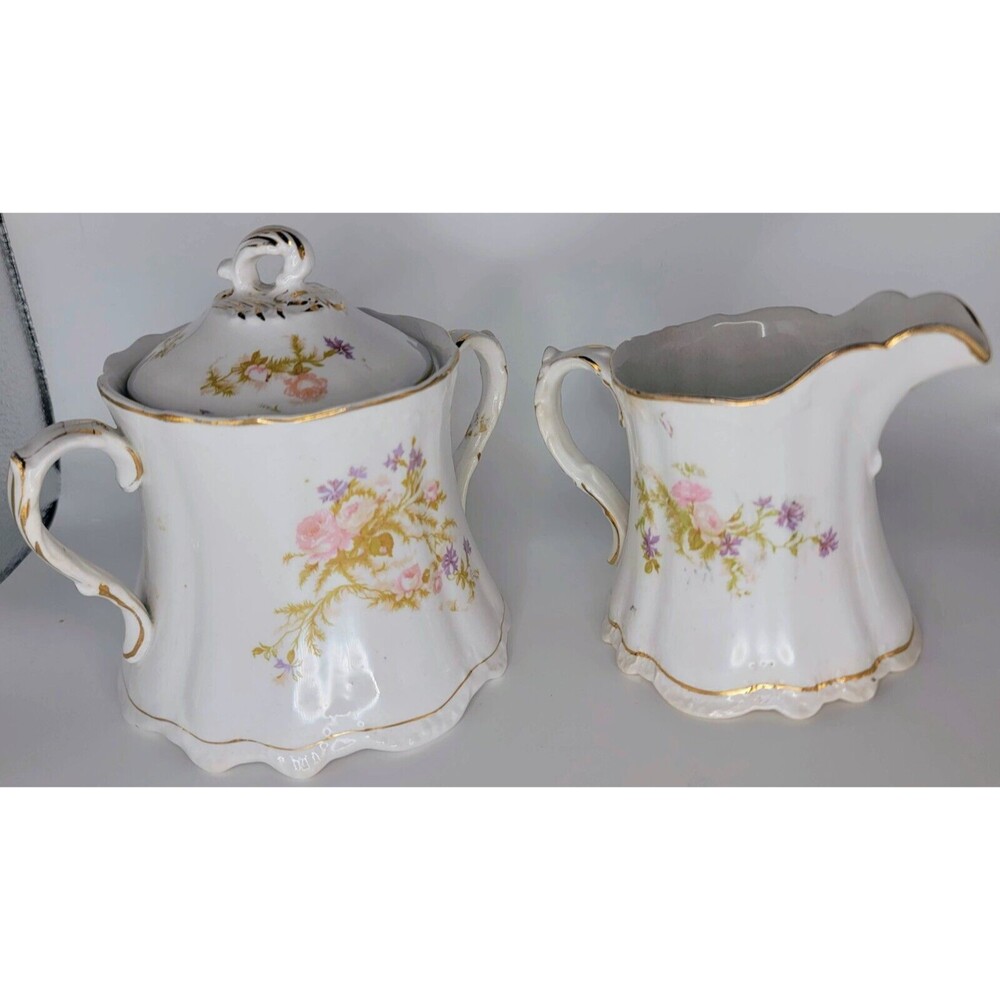 Antique Homer Laughlin "HUDSON" Creamer and Sugar Bowl